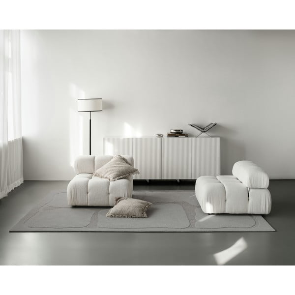 Sivi vunen tepih 200x300 cm Morphic Organica – Agnella-image-2