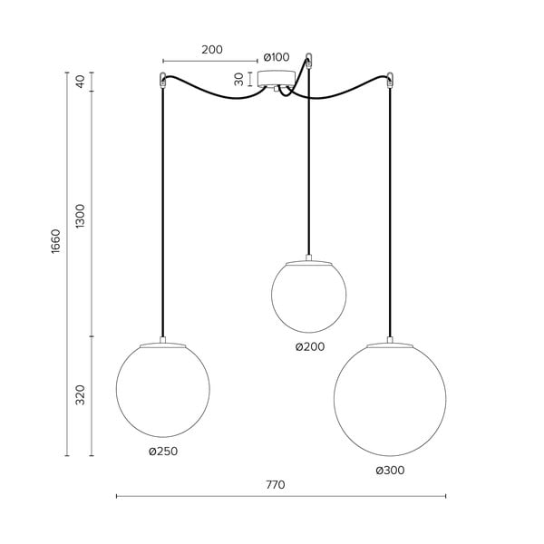 Bijela viseća svjetiljka s tri kraka i grlom u crnoj boji Sotto Luce TSUKI-image-3