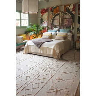 Bijeli periv/ručno rađen pamučan tepih 170x240 cm Tribu Natural – Lorena Canals