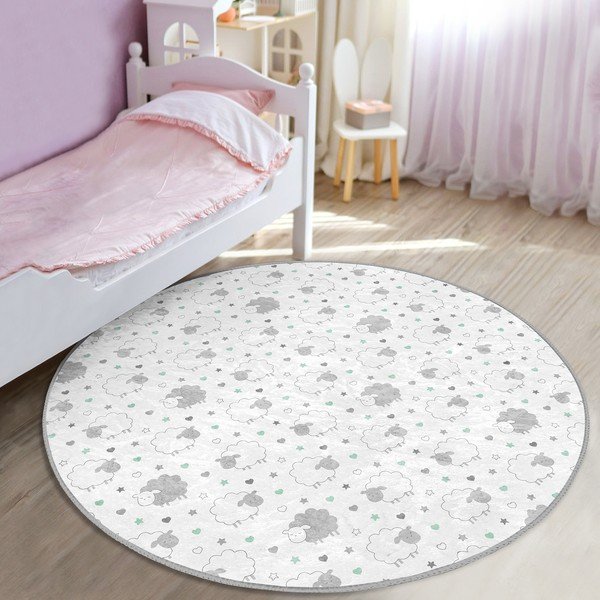 Bijeli/svijetlo sivi dječji tepih ø 80 cm Comfort – Mila Home-image-1