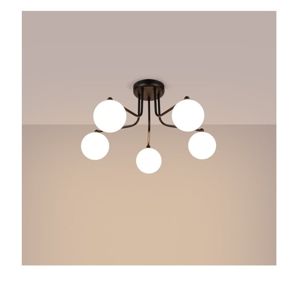 Crno-bijela stropna svjetiljka Beam – Sollux-image-1