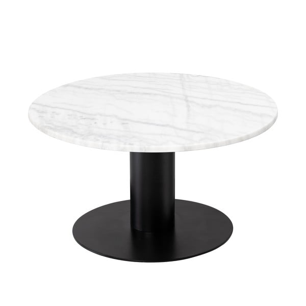 Stolić za kavu od bijelog mramora s postoljem u crnoj boji RGE Pepo, ⌀ 85 cm
