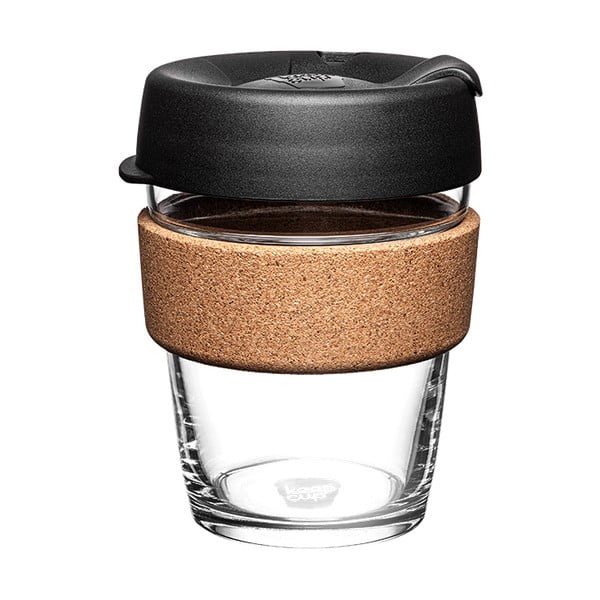 Crna/smeđa putna šalica 340 ml Brew Cork Black M – KeepCup