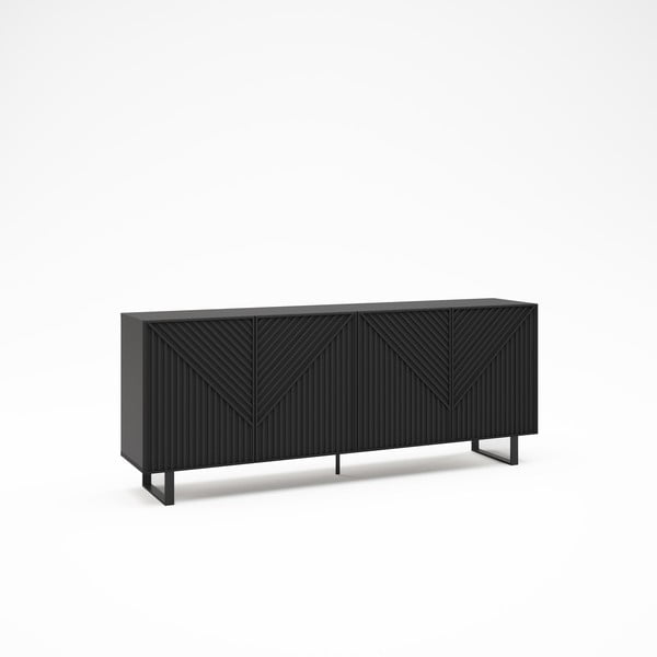 Crna komoda 201x80x40 cm Peta – Marckeric-image-2