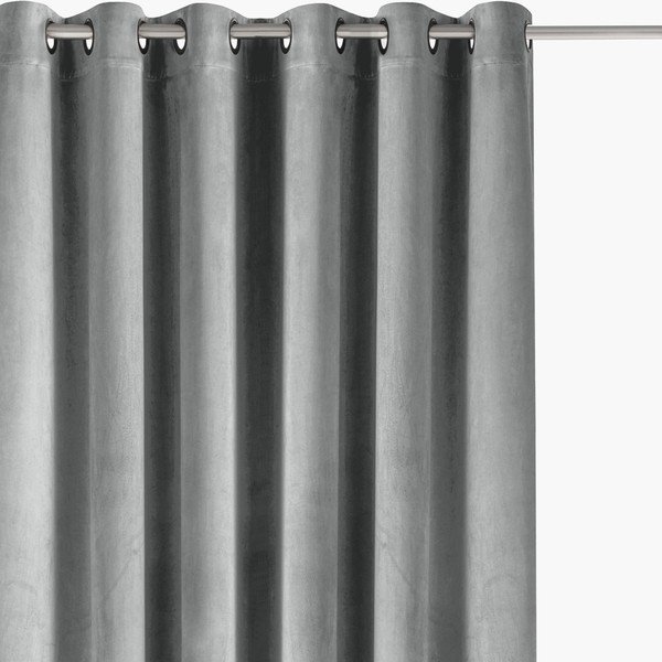 Siva zavjesa za djelomično zamračenje od samta 400x270 cm Velto – Filumi