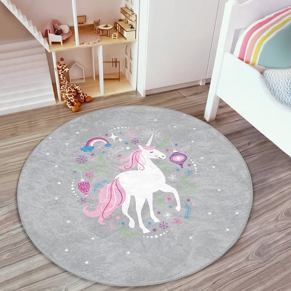 Sivi dječji tepih ø 120 cm Comfort – Mila Home-image-3