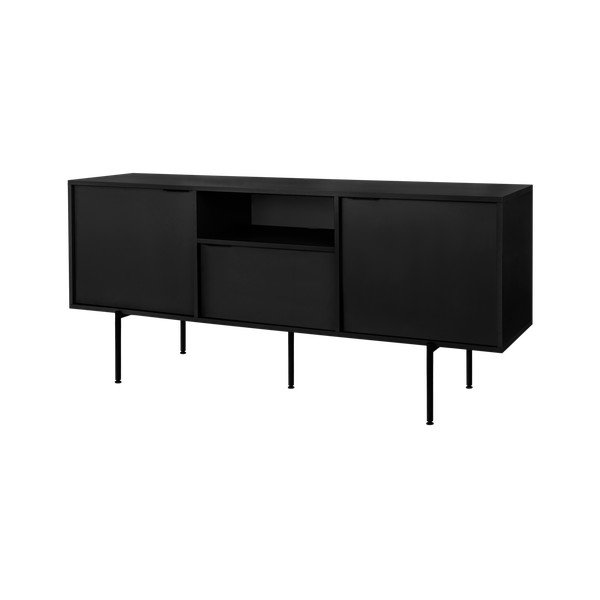 Crna TV komoda 180x79x50 cm Bau – noo.ma