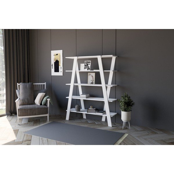 Bijela polica za knjige 120x150 cm Conde - Kalune Design-image-1