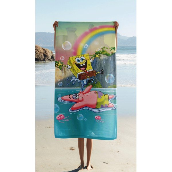 Pamučan dječji ručnik 70x140 cm Sponge Bob "Tropical Duo" – Jerry Fabrics-image-1