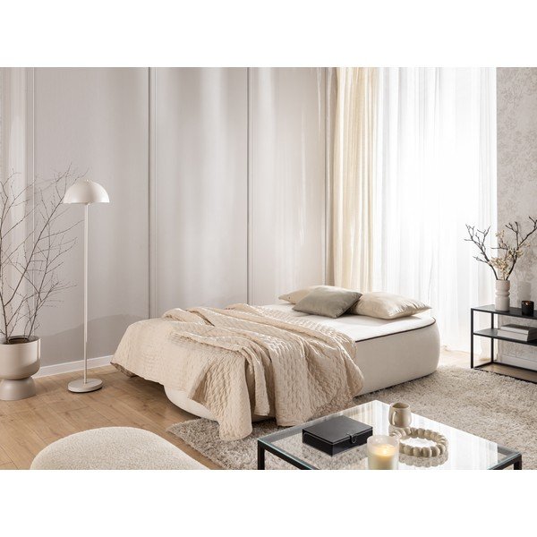 Smeđa/krem baršunasti sklopiva/s prostorom za odlaganje sofa 210 cm Saga – Ropez-image-2