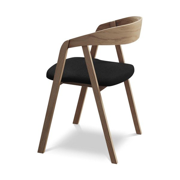 Crna blagovaonska stolica od masivnog drveta Erika – Makamii-image-3