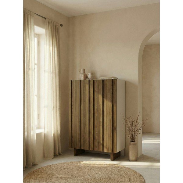 Krem/u prirodnoj boji ormarić od masivnog bora 90x120x43 cm Marlo – Marckeric-image-1