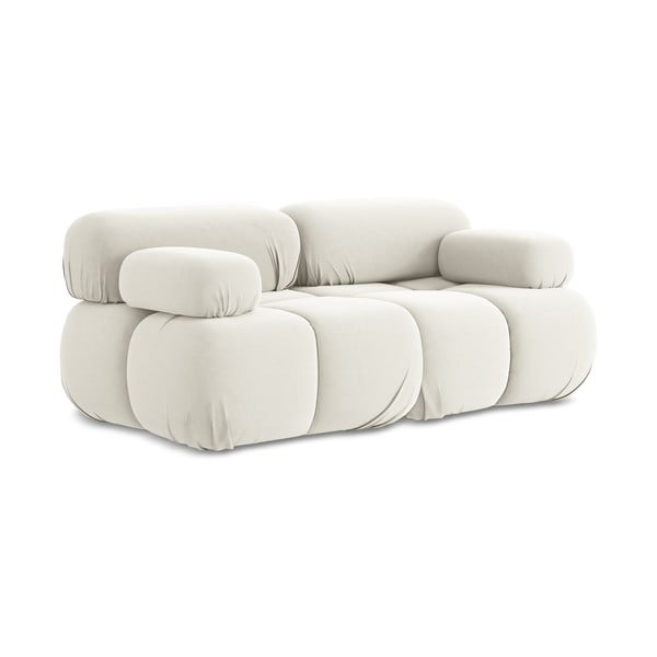 Bijela baršunasti sofa 190 cm Lokua – Makamii-image-3
