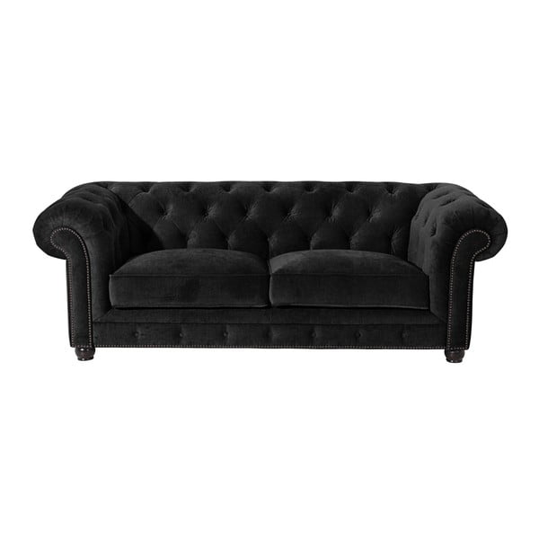 Crna sofa Max Winzer Orleans Velvet, 216 cm