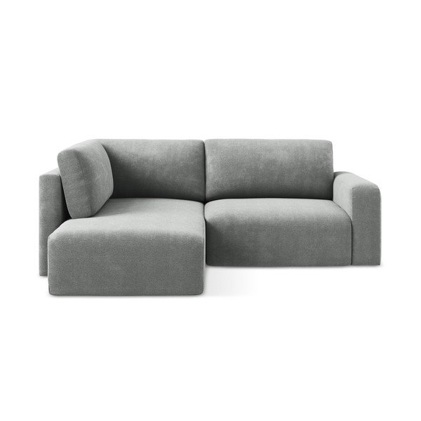 Siva sklopiva/s prostorom za odlaganje kutna garnitura od šenila (s lijevim kutom/u obliku slova L) Kona – Makamii