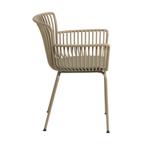 Bež metalna/plastična vrtna stolica Surpika – Kave Home-image-4