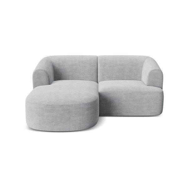 Svijetlo siva kutna garnitura od samta (s lijevim kutom/s ležaljkom) Campi – Cosmopolitan Design-image-2