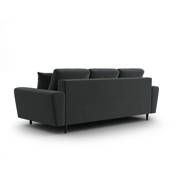 Tamno siva baršunasti sklopiva/s prostorom za odlaganje sofa 235 cm Kyoto – Cosmopolitan Design-image-3