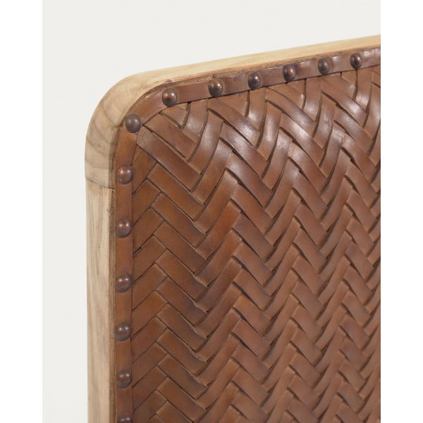 Smeđe kožno uzglavlje 163x60 cm Natesa – Kave Home-image-4