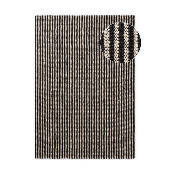 Crni ručno rađen juten tepih 160x230 cm Harvest Ebony – Elle Decoration