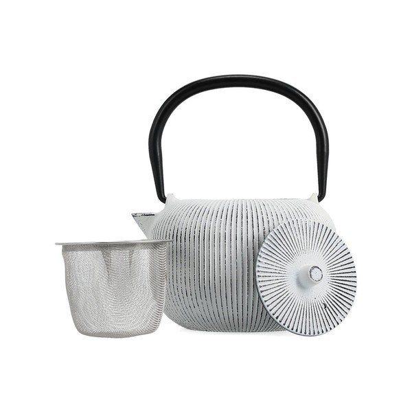 Crno-bijeli čajnik od lijevanog željeza s cjedilom 350 ml Sencha – S|P Collection-image-2