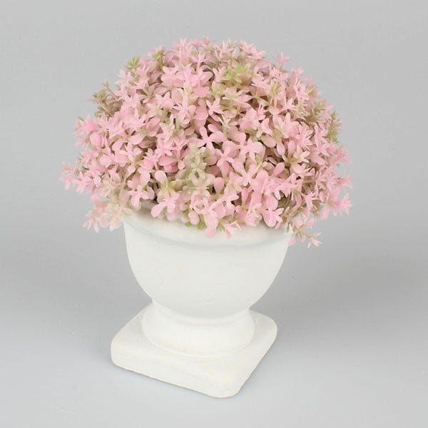 Ružičasti umjetni cvijet u Dakls posudi, visina 15 cm