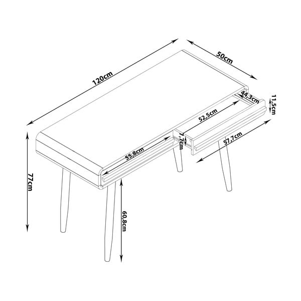 Radni stol 50x120 cm Chantal – Støraa-image-4