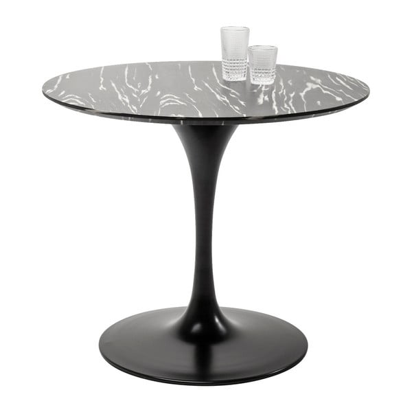 Ploča blagovaonskog stola u dekoru od ebanovine Kare Design Invitation, ⌀ 90 cm