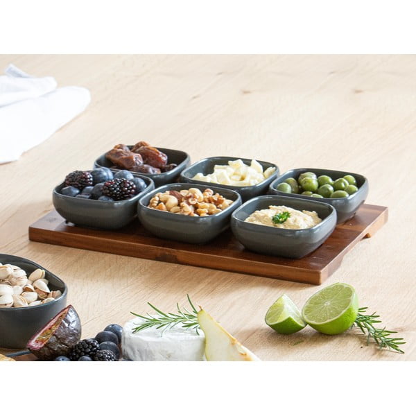 Antracitno sivi porculanski set za serviranje 6 kom Essentials – Ladelle-image-1