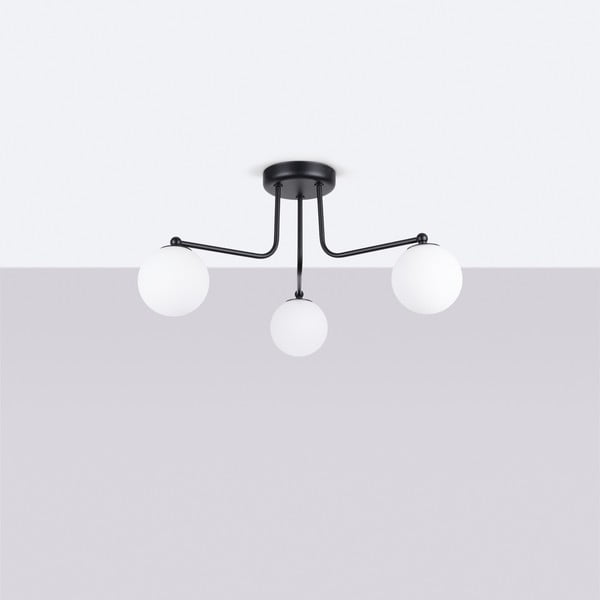 Crno-bijela stropna svjetiljka Beam – Sollux-image-2