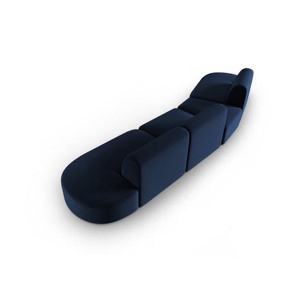 Plava baršunasti sofa s lijevim kutom 428 cm Paolo – Milo Casa-image-3