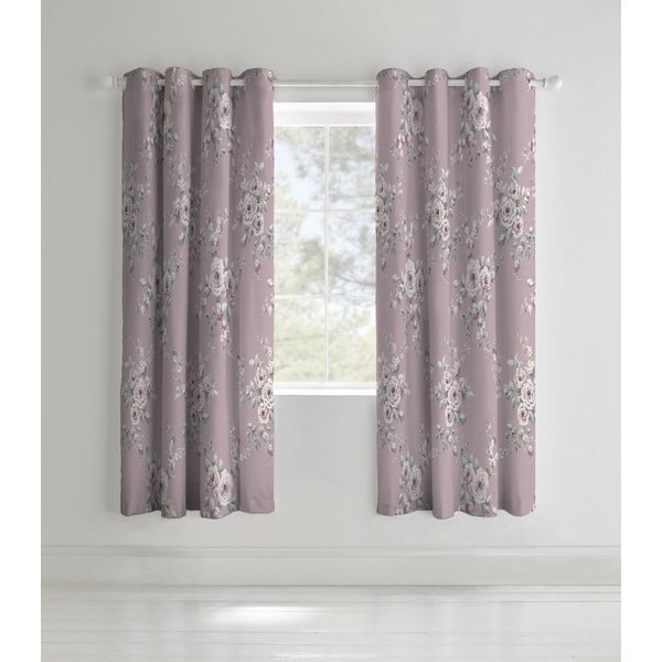 Set od 2 svjetloljubičaste zavjese Catherine Lansfield Canterbury Rose, 168 x 183 cm-image-1