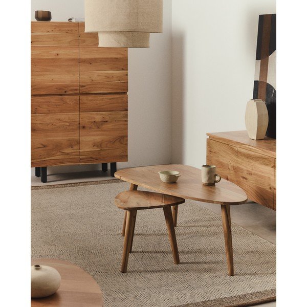 Stolić za kavu od masivnog bagrema u prirodnoj boji 60x110,5 cm Duvani – Kave Home-image-1