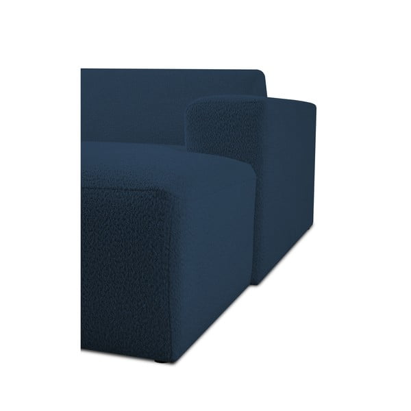 Tamno plava modularna sjedeća garnitura od bouclé tkanine (s desnim kutom) Roxy – Scandic-image-4