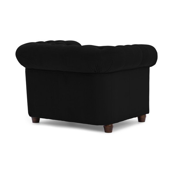 Crna baršunasti chesterfield fotelja York Blik – Ropez-image-2