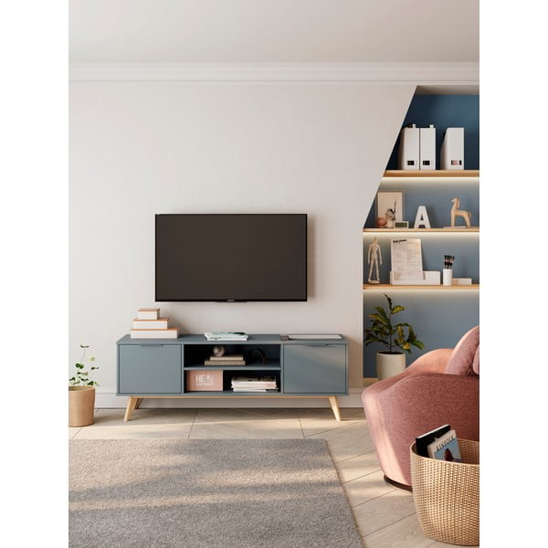 TV komoda prljavo zelena 140x53x40 cm Pisco – Marckeric-image-1