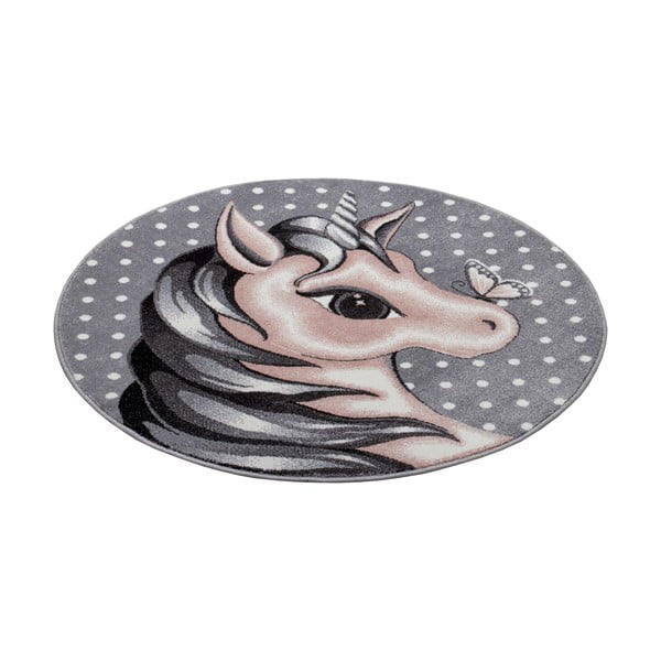 Sivi dječji tepih ø 133 cm Cute Unicorn - Hanse Home-image-2
