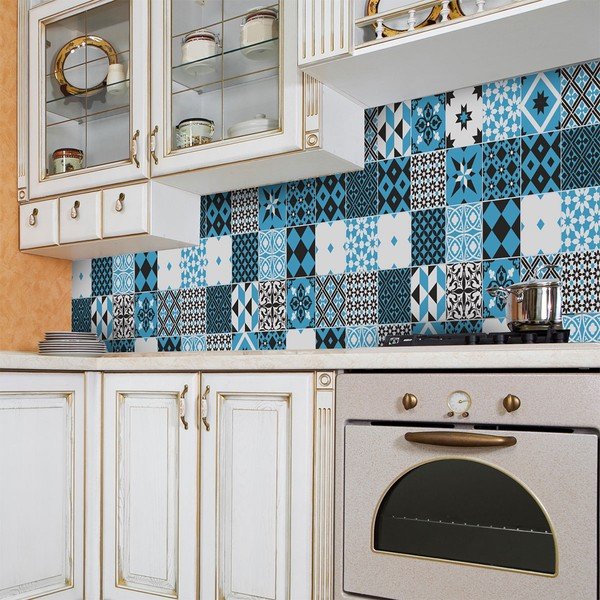 Set od 30 zidnih naljepnica Ambiance Azulejos Talia, 15 x 15 cm-image-3