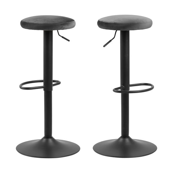 Siva podstavljena barska stolica podesive visine (visine sjedala 62 cm) Finch – Actona-image-3