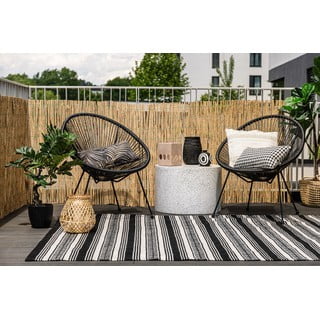 Crno bijeli dvostrani vanjski tepih od reciklirane plastike Green Decore Zambezi, 80 x 180 cm