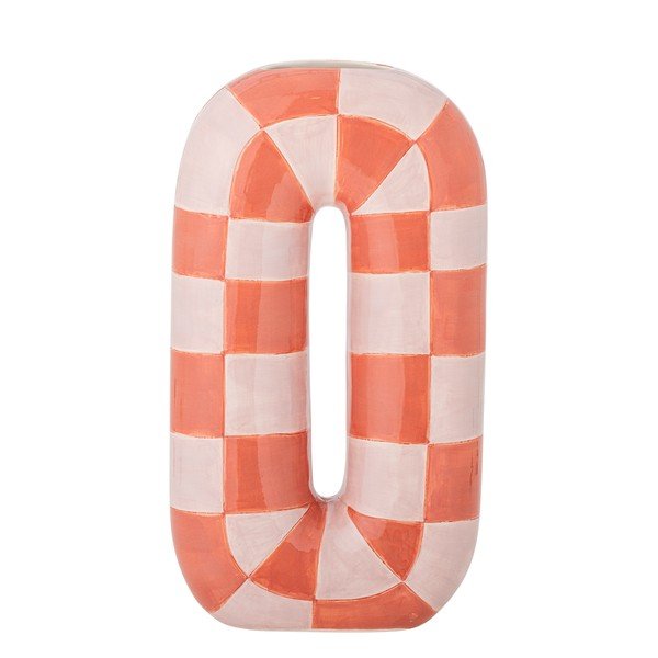 Keramička ručno oslikana vaza u boji lososa/krem (visina 32 cm) Mae – Bloomingville