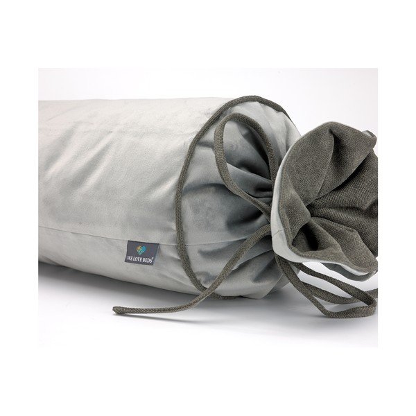 Siva jastučnica WeLoveBeds Silver Candy, ⌀ 20 x 58 cm-image-3