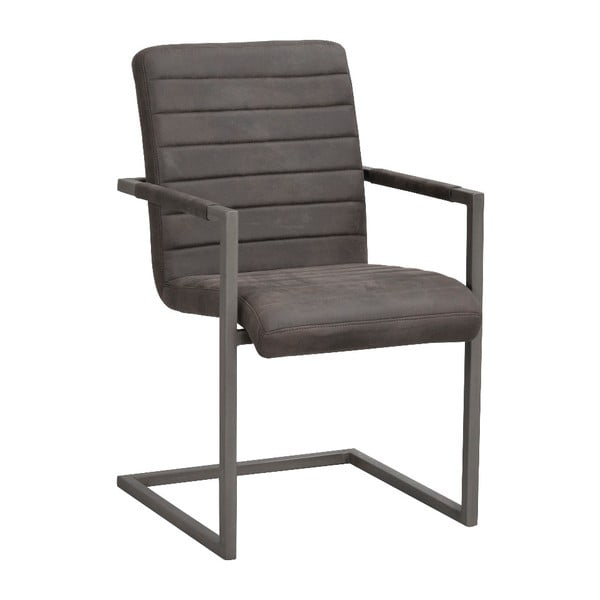 Tamno smeđa stolica s crnom metalnom bazom Rowico Clive