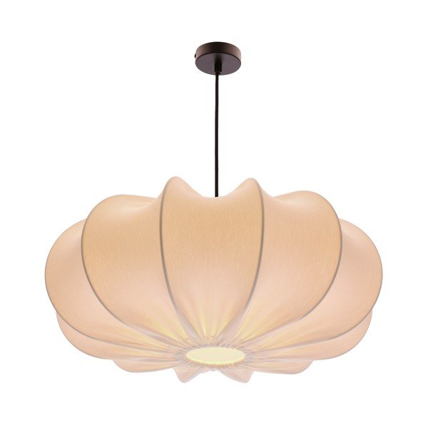 Bijela viseća svjetiljka s tekstilnim sjenilom ø 52 cm Cafee – Candellux Lighting-image-3