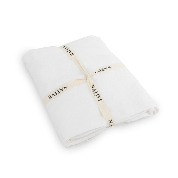 Bijela lanena posteljina za krevet za jednu osobu 135x200 cm Blanco – Native Natural-image-3