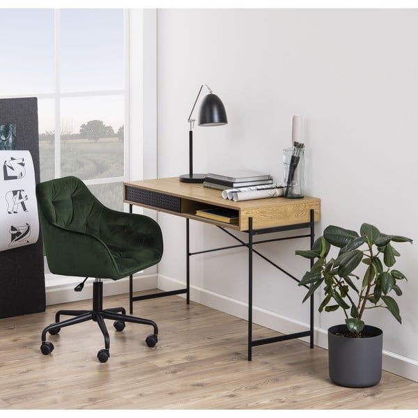 Zelena uredska stolica s baršunastom površinom Actona Brooke-image-1