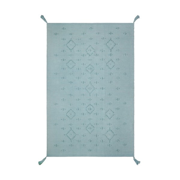 Zeleni pamučni ručni tepih Nattiot, 100 x 150 cm