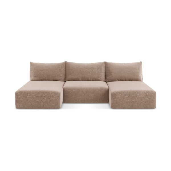 Svjetlo smeđa sklopiva/s prostorom za odlaganje kutna garnitura Kalena – Makamii