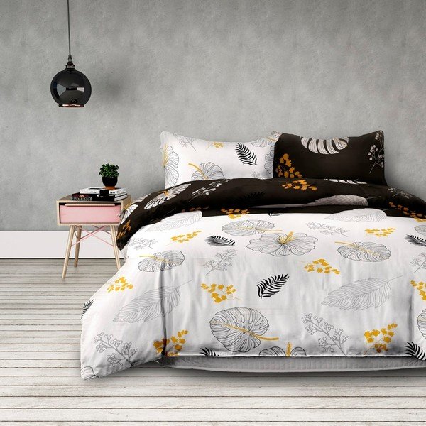 Posteljina od flanela za krevet za jednu osobu AmeliaHome Floral Rain, 140 x 200 cm-image-1