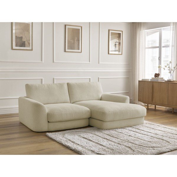 Bež kutna garnitura od bouclé tkanine (s desnim kutom/s ležaljkom) Leonore – Bobochic Paris-image-4